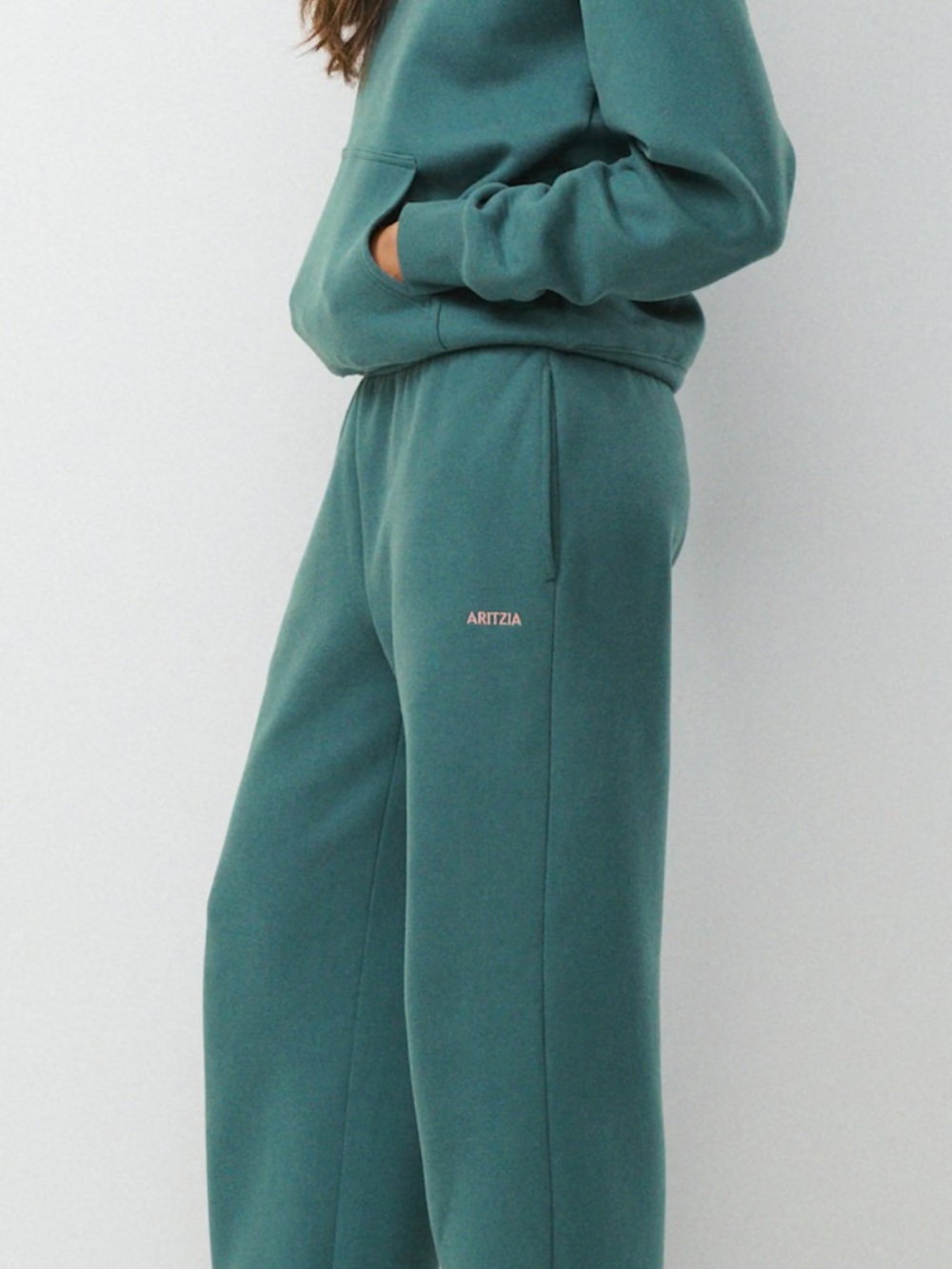 Aritzia Mega Straight Sweatpants SweatFleece Agate Teal